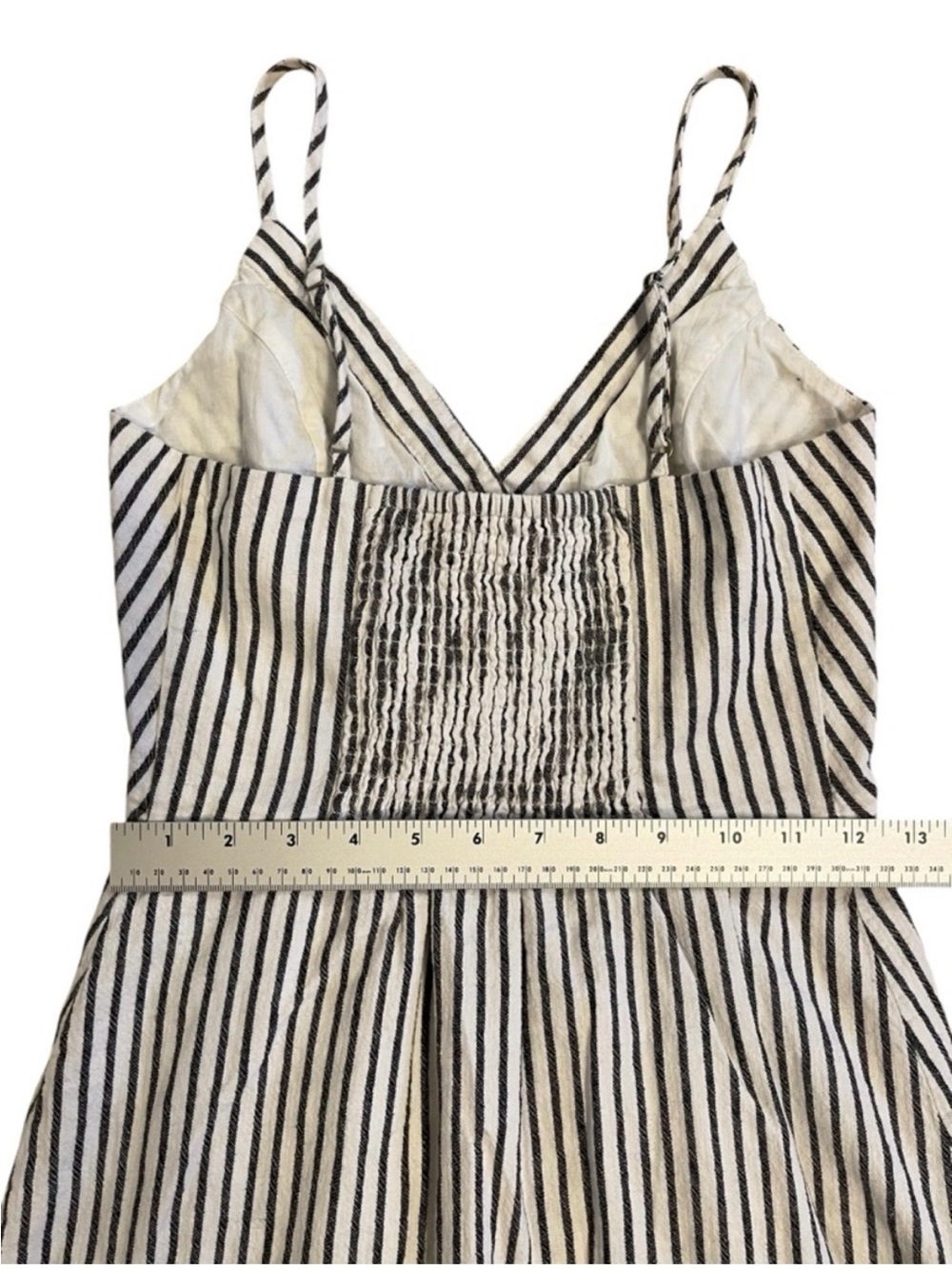 Abercrombie & Fitch Black & White Striped Spaghetti Strap Dress Size Small - Picture 4 of 5